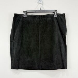 Newport News Leather Skirt Women's 14 Black NWT Suede VTG Y2K Goth Western Mini‎